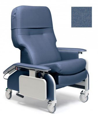 Graham-Field Clinical Care Drop Arm Recliner Steel Blue Four Tente® Swivel Caster, Three Locking Caster