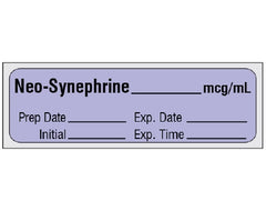 Shamrock Scientific Drug Label Shamrock Anesthesia Label Neo-Synephrine mcg/mL Violet 1/2 X 1 Inch - M-980318-4564 - Roll of 1