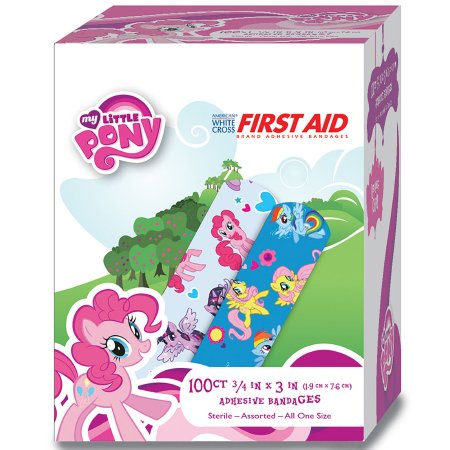 Dukal Adhesive Strip American® White Cross Stat Strip® 3/4 X 3 Inch Plastic Rectangle Kid Design (My Little Pony) Sterile