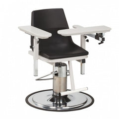 Clinton Industries Blood Drawing Chair with Foot Pedal H Series ClintonClean™ Single Adjustable Flip Up Armrest Black