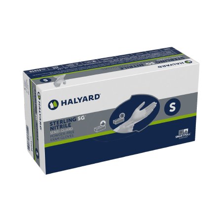 O&M Halyard Inc Exam Glove STERLING SG® Small NonSterile Nitrile Standard Cuff Length Textured Fingertips Silver Chemo Tested - M-981296-4726 - Box of 1