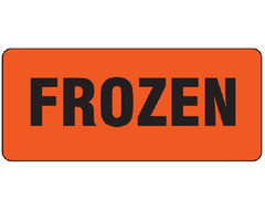 Shamrock Scientific Pre-Printed Label Shamrock Advisory Label Red Vinyl FROZEN Black Temperature Control 1 X 2-1/4 Inch - M-981700-1307 - Roll of 1