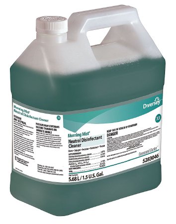 Lagasse Diversey™ Morning Mist® Surface Disinfectant Cleaner Quaternary Based Liquid Concentrate 1.5 gal. Jug Fresh Scent NonSterile - M-981835-2047 - Case of 2