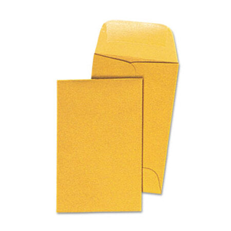 Universal® Kraft Coin Envelope, #1, Round Flap, Gummed Closure, 2.25 x 3.5, Light Brown Kraft, 500/Box