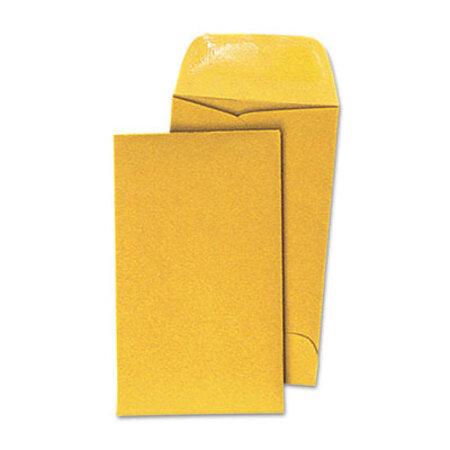 Universal® Kraft Coin Envelope, #5 1/2, Round Flap, Gummed Closure, 3.13 x 5.5, Light Brown Kraft, 500/Box