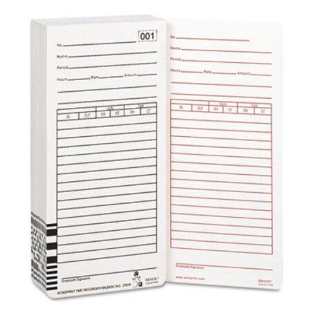 Acroprint® Time Card for Es1000 Electronic Totalizing Payroll Recorder, 100/Pack