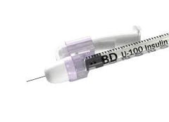 Becton Dickinson Insulin Syringe with Needle SafetyGlide™ 1 mL 31 Gauge 15/64 Inch Attached Needle Sliding Safety Needle