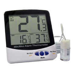 PANTek Technologies LLC Digital Refrigerator / Freezer Thermometer with Alarm Fahrenheit / Celsius -58° to +158°F (-50° to +70°C) Bottle Probe Desk / Wall Mount Battery Operated
