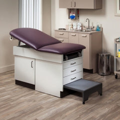 Clinton Industries Family Practice Exam Table with Step Stool Fixed Height 400 lbs. Weight Capacity