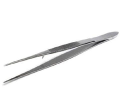 Market Lab Inc Tweezers 5 Inch Length Stainless Steel NonSterile NonLocking Thumb Handle Straight Serrated Tips - M-983610-4688 - Each