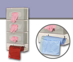 Bowman Manufacturing Protective Apparel Dispenser Glove and Bag Vertical Mounted 4-Compartment Clear 3-15/16 X 10-1/8 X 20-3/8 Inch Plastic