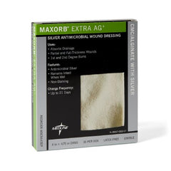 Med-Tech Resources Silver Calcium Alginate Dressing Maxorb® Extra Ag+ 4 X 4-3/4 Inch Rectangle Sterile