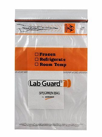 Minigrip Specimen Transport Bag with Document Pouch and Absorbent Pad Lab Guard® Double Zipper 6 X 9 Inch Polyethylene Zip Closure Biohazard Symbol / Storage Instructions NonSterile