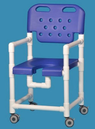 IPU Commode / Shower Chair Elite Fixed Arm PVC Frame With Backrest