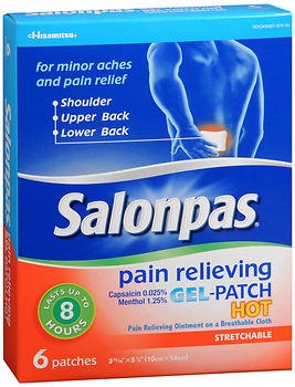 Hisamitsu America Topical Pain Relief Salonpas® Gel-Patch Hot 0.025% - 1.25% Strength Capsaicin / Menthol Patch 6 per Box