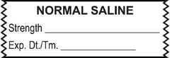 United Ad Label Drug Label UAL™ Anesthesia Label Normal Saline Strength Exp Dt Tm White 1/2 X 1-1/2 Inch - M-984306-4478 - Roll of 1