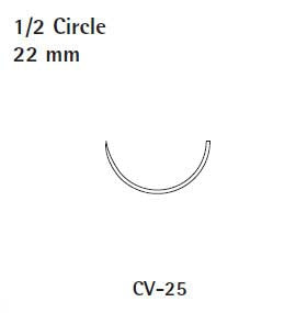 Suture with Needle Caprosyn Absorbable Uncoated Undyed Suture Monofilament Polyester Size 4 - 0 30 Inch Suture 1-Needle 22 mm Length 1/2 Circle Taper Point Needle