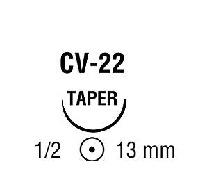 Suture with Needle Maxon CV Absorbable Uncoated Green Suture Monofilament Polyglyconate Size 5 - 0 30 Inch Suture Double-Armed 13 mm Length 1/2 Circle Taper Point Needle