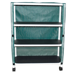 MJM International Linen Cart with Cover Echo 3 Shelves 100 lbs. per Shelf Weight Capacity PVC 3 Inch Casters - M-985124-2560 - Each