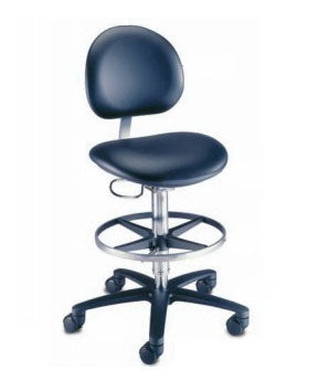 The Brewer Company Lab Stool Millennium Series Contoured Backrest Pneumatic Height Adjustment 5 Casters Atlantis