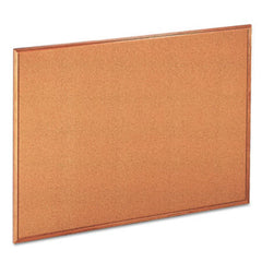 Universal® Cork Board with Oak Style Frame, 48 x 36, Natural, Oak-Finished Frame