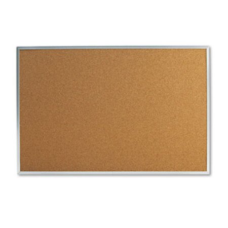 Universal® Bulletin Board, Natural Cork, 36 x 24, Satin-Finished Aluminum Frame
