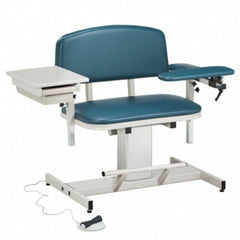 Clinton Industries Power Blood Drawing Chair Power Series Extra Wide Single Adjustable Flip Up Armrest Desert Tan