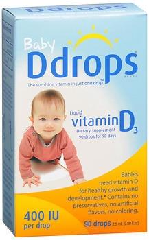 Akorn Inc Children's Vitamin Supplement Baby Ddrops Vitamin D3 400 IU / Drop Strength Liquid 2.5 mL Unflavored