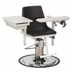 Clinton Industries Blood Drawing Chair with Foot Pedal H Series ClintonClean™ Single Adjustable Flip Up Armrest Black