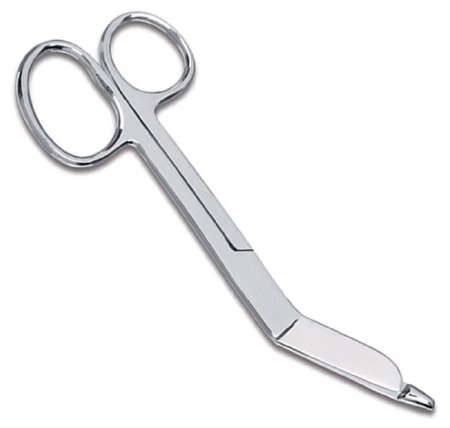 Prestige Medical Bandage Scissors Prestige Medical® 5-1/2 Inch Length Stainless Steel NonSterile Finger Ring Handle Angled Blunt Tip / Blunt Tip - M-987414-3132 - Each