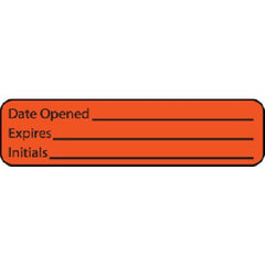 Precision Dynamics Pre-Printed / Write On Label MedVision® Communication Fill In Orange Paper DATE OPENED____/EXPIRE___/Initials Black Quality Control Label 5/16 X 1-1/4 Inch - M-988229-4632 - Roll of 1