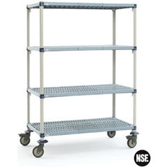 Intermetro Industries Stem Caster Cart MetroMax Q® 24 X 60 X 69 Inch Blue 24 X 60 Inch, Open Grid Shelves