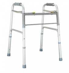 Graham-Field Bariatric Dual Release Folding Walker with Wheels Adjustable Height Lumex® Imperial Collection Aluminum Frame 600 lbs. Weight Capacity 33 to 40 Inch Height