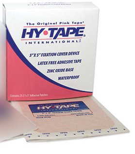 Hy-Tape International Medical Tape Hy-Tape® Patch Zinc Oxide-Based Adhesive 5 X 5 Inch Pink NonSterile