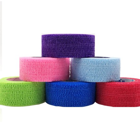 Andover Coated Products Cohesive Bandage CoFlex® NL 1 Inch X 5 Yard 12 lbs. Tensile Strength Self-adherent Closure Neon Pink / Blue / Purple / Light Blue / Neon Green / Red NonSterile