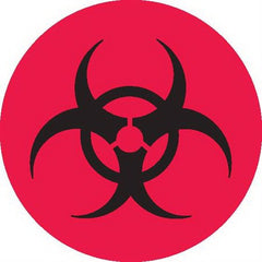 Market Lab Inc Pre-Printed Label Warning Label Red Paper Biohazard / Symbol Black Biohazard 3/4 Inch - M-989264-1540 - Pack of 1000