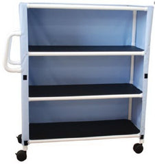 MJM International Linen Cart with Cover 3 Shelves 125 lbs. per Shelf Weight Capacity PVC 4 Inch Twin Casters - M-989447-4552 - Each