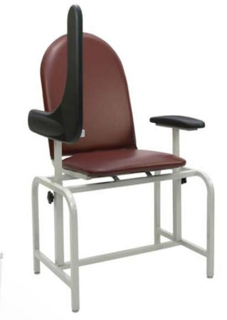 Winco Blood Drawing Chair Padded Dual Swivel Arm Gray