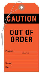 United Ad Label Warning Tag UAL™ With Caution Red / Black 3-1/8 X 6-1/4 Inch Medium Card Stock - M-989762-4252 - Pack of 50