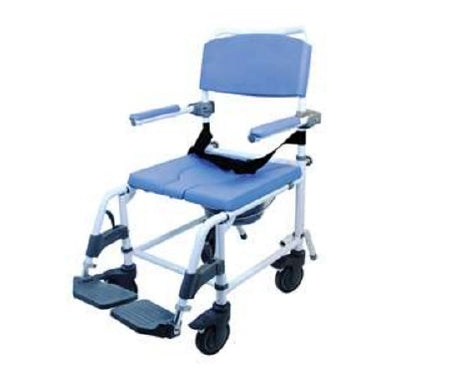 Alimed Commode / Shower Chair Healthline® Flip-Back Arm Aluminum Frame With Backrest 22-1/2 Inch Seat Width