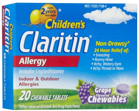 Bayer Allergy Relief Claritin® 5 mg Strength Chewable Tablet 20 per Box