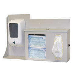 Bowman Manufacturing Hygiene Dispensing Station BOWMAN® Floor Stand Quartz Beige 18.00 X 18.00 X 57.98 Inch Aluminum / Cold Rolled Steel / PETG Plastic