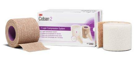 3M 2 Layer Compression Bandage System 3M™ Coban™ 2 2 Inch X 1-3/10 Yard / 2 Inch X 3 Yard 35 to 40 mmHg Self-adherent Closure Tan / White NonSterile