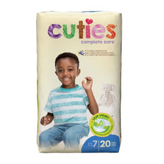 First Quality Unisex Baby Diaper Cuties® Essential Size 7 Disposable Heavy Absorbency - M-993723-3954 - Bag of 20