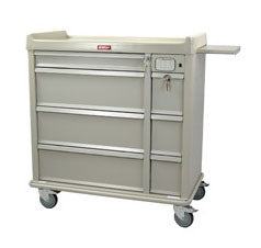 Harloff Punch Card Medication Cart 23.5 X 43 X 45.75 Inch, 44 Inch Writing Surface