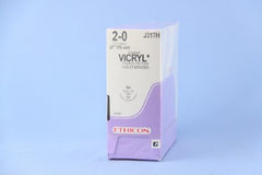 J & J Healthcare Systems Suture with Needle Coated Vicryl™ Absorbable Coated Violet Suture Braided Polyglactin 910 Size 2 - 0 27 Inch Suture 1-Needle 26 mm Length 1/2 Circle Taper Point Needle