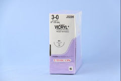J & J Healthcare Systems Suture with Needle Coated Vicryl™ Absorbable Coated Violet Suture Braided Polyglactin 910 Size 3 - 0 27 Inch Suture 1-Needle 36.4 mm Length 1/2 Circle Taper Point Needle