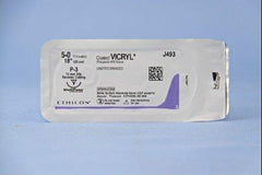J & J Healthcare Systems Suture with Needle Coated Vicryl™ Absorbable Coated Undyed Suture Braided Polyglactin 910 Size 5 - 0 18 Inch Suture 1-Needle 13 mm Length 3/8 Circle Reverse Cutting Needle