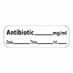 Precision Dynamics Drug Label PDC® Anesthesia Label Antibiotic_mg/ml Date_Time_Int_ White 1/2 X 1-1/2 Inch - M-994595-1672 - Roll of 1