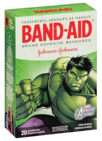 Johnson & Johnson Consumer Adhesive Strip Band-Aid® 5/8 X 2-1/4 Inch / 3/4 X 3 Inch Plastic Rectangle / Spot Kid Design (Avengers) Sterile